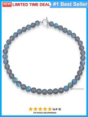 Women's Gemstone Ball Bead Strand Necklace 15 Inch Choker Toggle Clasp